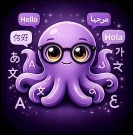 Poligloo mascot, a friendly octopus